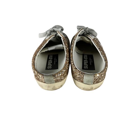 Golden Goose Super-Star 'Sabot' Gold Leather Distressed Glittered Slip-On - Picture 5 of 6